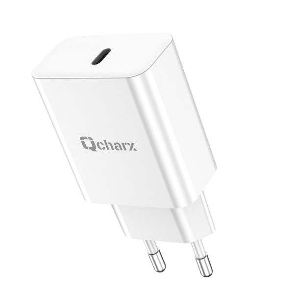 Cargador qcharx chronos 3a 20w  puerto tipo c blanco