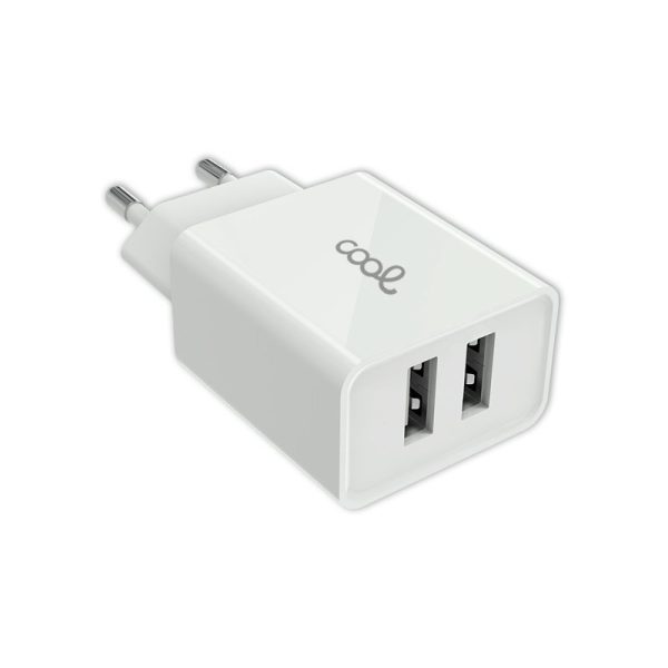 Cargador Red Universal Entrada 2 x USB  2.4 Amperios Blanco - Imagen 2