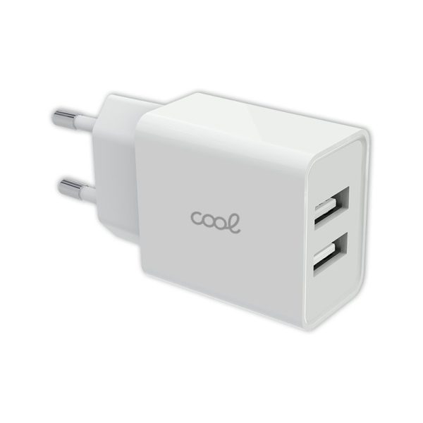 Cargador Red Universal Entrada 2 x USB  2.4 Amperios Blanco