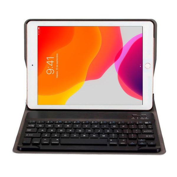 Funda  para iPad (2019 / 2020 / 2021) de 10,2 pulg Polipiel Teclado Bluetooth (Negro) - Imagen 3