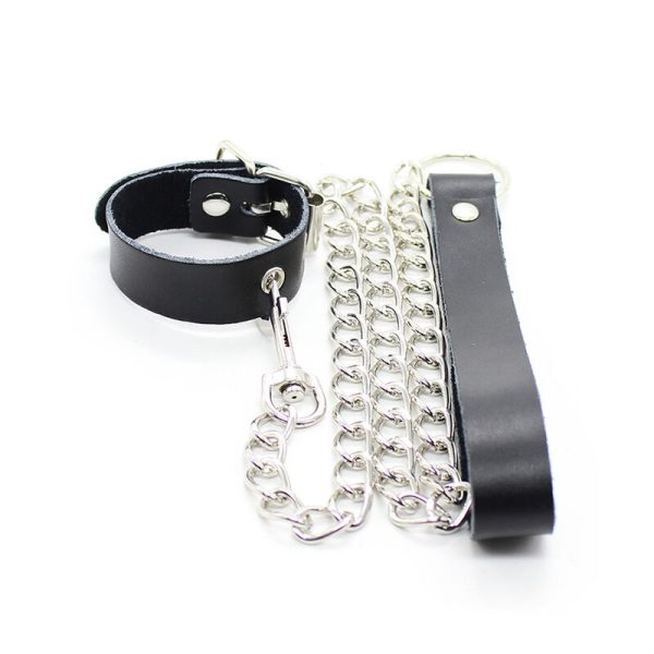 OHMAMA FETISH - COLLAR PARA EL PENE Y CORREA DE PIEL CON CADENA DE METAL OHMAMA FETISH - Imagen 4