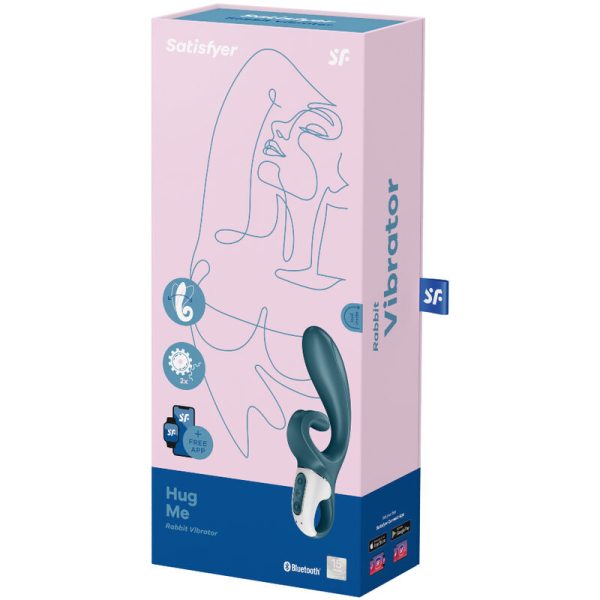 APP VIBRADOR SATISFYER HUG ME CONEJO - AZUL SATISFYER CONNECT - Imagen 4