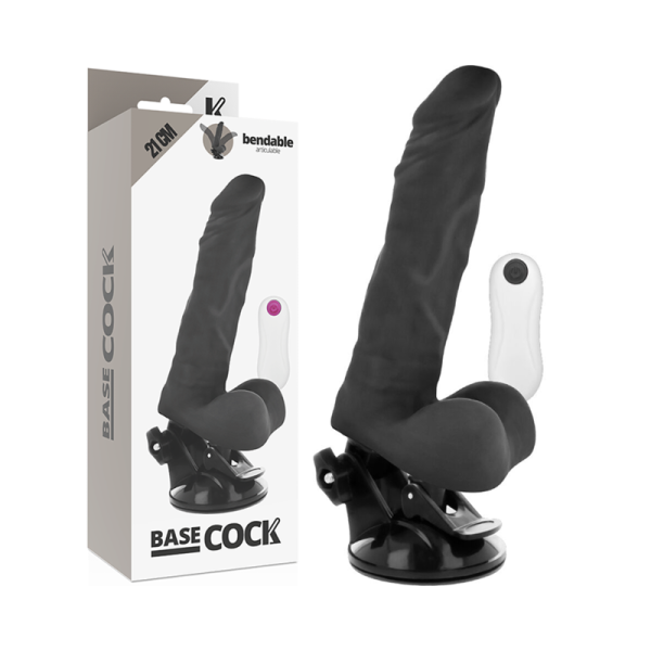 BASECOCK - VIBRADOR ARTICULABLE CON MANDO A DISTANCIA NEGRO 21 CM NEGRO TALLA 1 BASECOCK