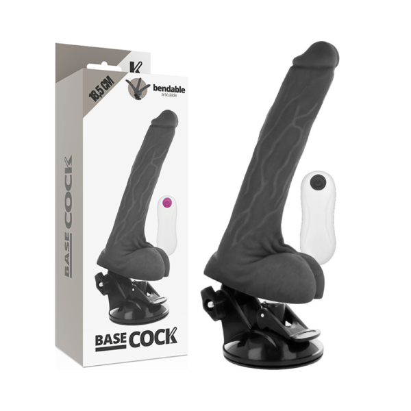 BASECOCK - VIBRADOR ARTICULABLE CON MANDO A DISTANCIA NEGRO 18,5 CM NEGRO TALLA 1 BASECOCK