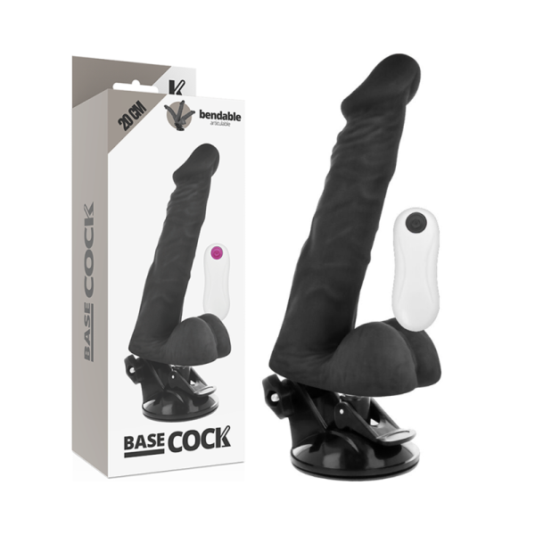 BASECOCK - VIBRADOR ARTICULABLE CON MANDO A DISTANCIA NEGRO 20 CM NEGRO TALLA 1 BASECOCK