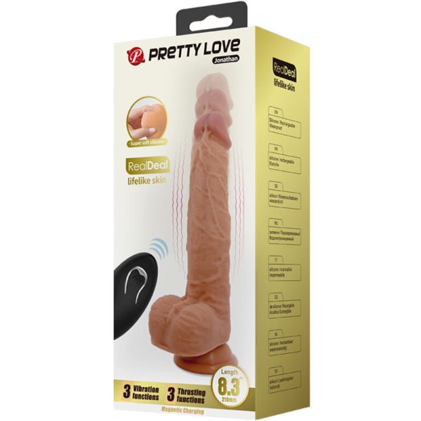 PRETTY LOVE - JONATHAN DILDO DE SILICONA 3 VIBRACIONES + 3 FUNCIONES DE PULSADOR MANDO A DISTANCIA 21 CM BAILE DILDOS - Imagen 7