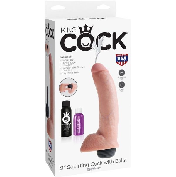 EYACULADOR DE PENE NATURAL REALISTIC KING COCK 22.86cm KING COCK - Imagen 3