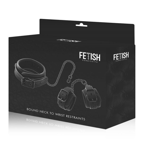 FETISH SUBMISSIVE - COLLAR Y ESPOSAS DE CUERO VEGANO CON FORRO DE NOPRENE FETISH SUBMISSIVE BONDAGE - Imagen 10