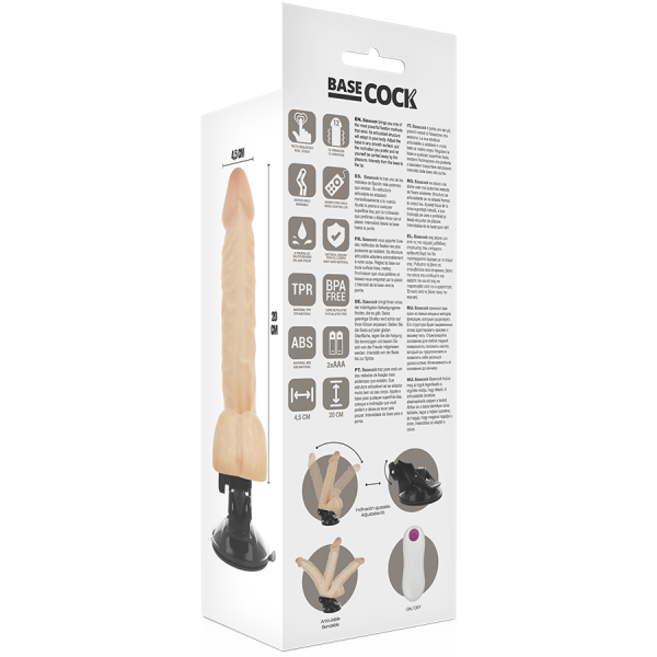 BASECOCK - VIBRADOR ARTICULABLE CON MANDO A DISTANCIA 20 CM BASECOCK - Imagen 4