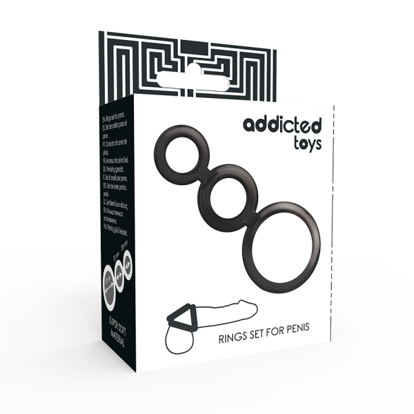 ADDICTED TOYS SET ANILLOS PENE Y TESTICULOS - AHUMADO ADDICTED TOYS - Imagen 4