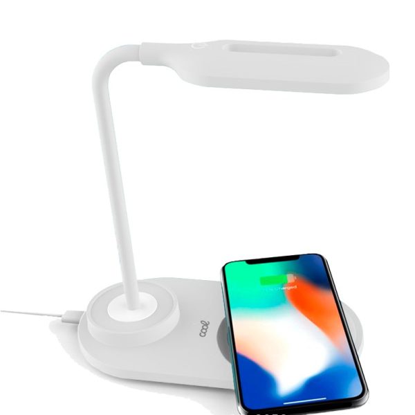 Lámpara LED + Base Carga Inalámbrica Qi  Blanco - Imagen 2