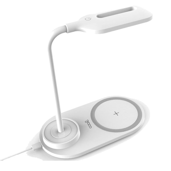 Lámpara LED + Base Carga Inalámbrica Qi  Blanco