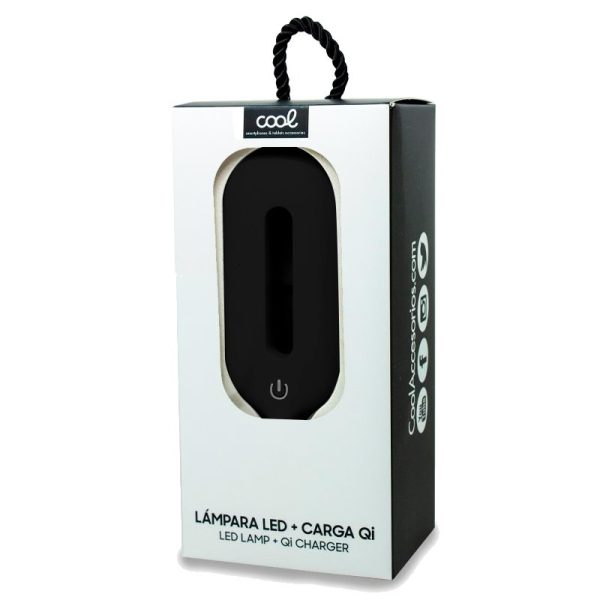 Lámpara LED + Base Carga Inalámbrica Qi  Negro - Imagen 3