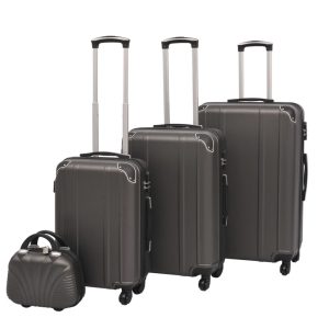 Conjunto de tróleis em estojo rígido 4 pcs antracite