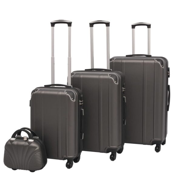 Conjunto de tróleis em estojo rígido 4 pcs antracite