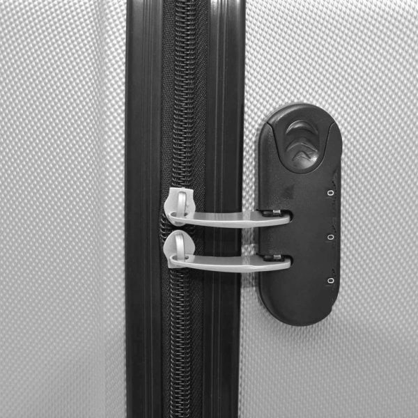 Conjunto de tróleis estojo rígido 4 pcs prateado - Image 5
