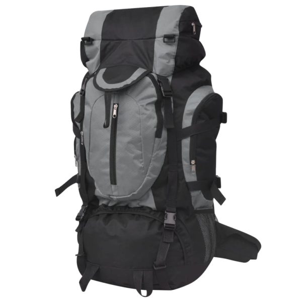 Mochila de caminhada XXL 75 L preto e cinza