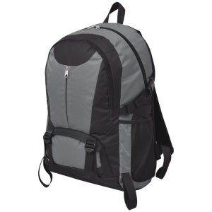 VidaXL Mochila para caminhadas 40 L preto e cinzento