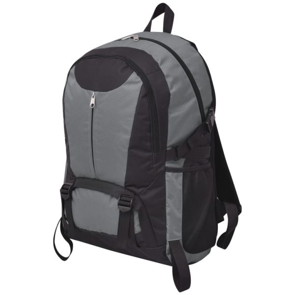 VidaXL Mochila para caminhadas 40 L preto e cinzento