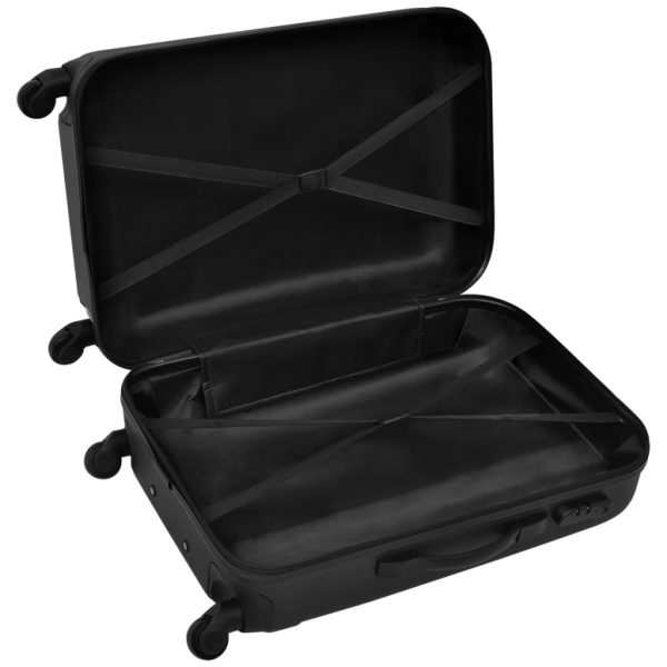 Conjunto de tróleis em estojo rígido 3 pcs 45,5/55/66 cm preto - Image 4