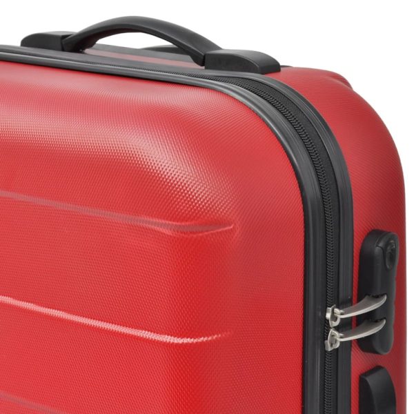 Conjunto de tróleis estojo rígido 3 pcs 45,5/55/66 cm vermelho - Image 3