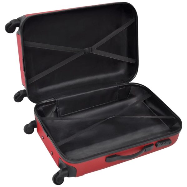 Conjunto de tróleis estojo rígido 3 pcs 45,5/55/66 cm vermelho - Image 4