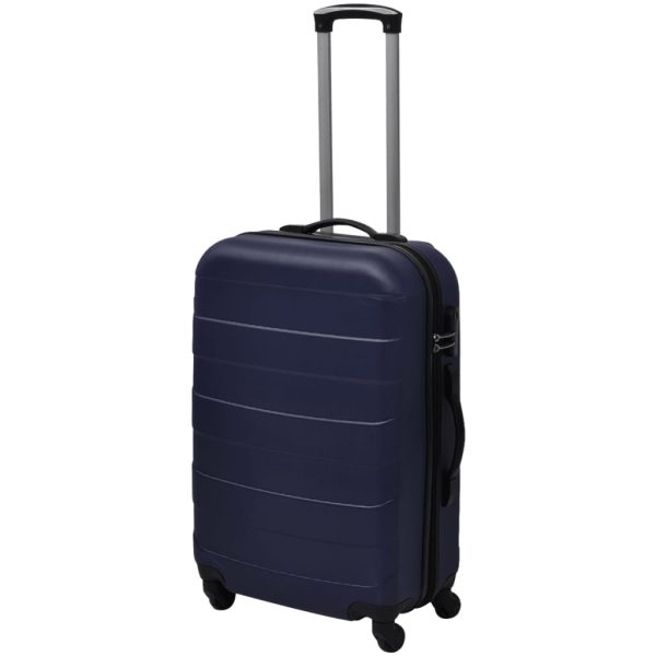Conjunto de tróleis em estojo rígido 3 pcs 45,5/55/66 cm azul - Image 2