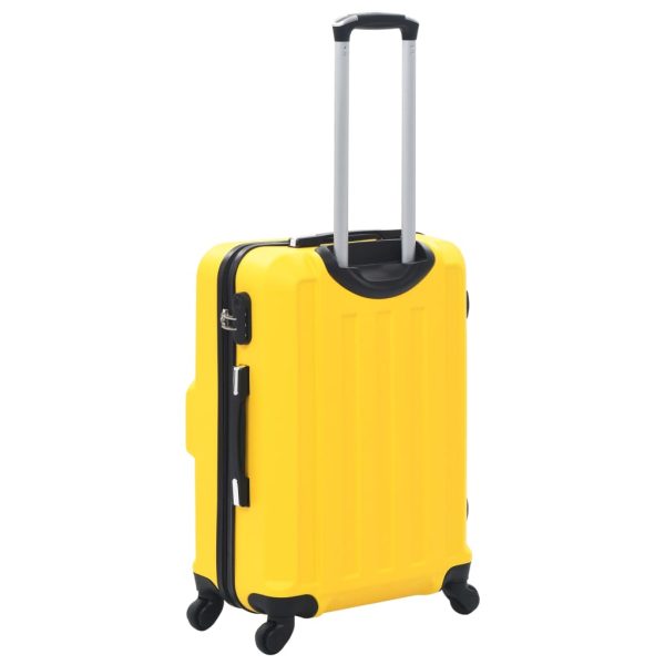 Conjunto de tróleis estojo rígido 3 pcs ABS amarelo - Image 4
