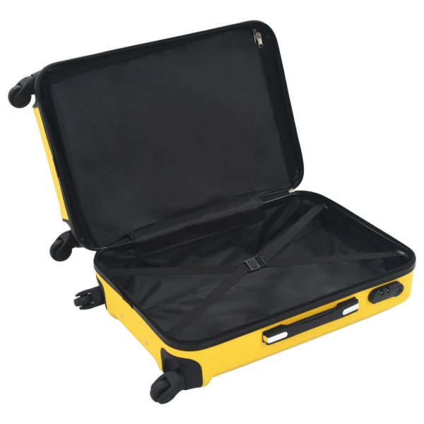 Conjunto de tróleis estojo rígido 3 pcs ABS amarelo - Image 6