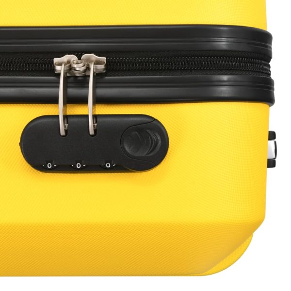 Conjunto de tróleis estojo rígido 3 pcs ABS amarelo - Image 8