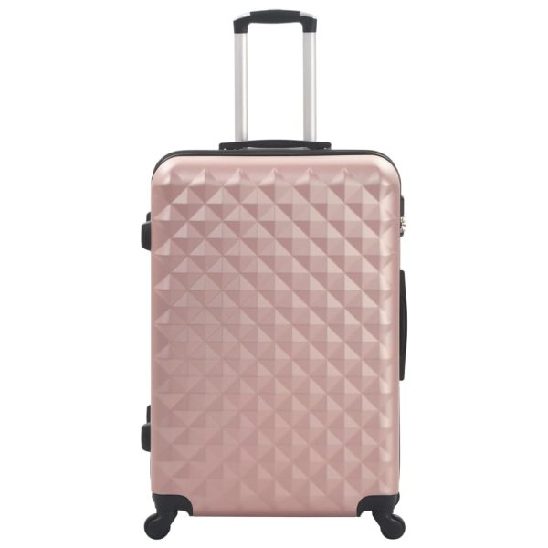 Conjunto de tróleis estojo rígido 3 pcs ABS ouro rosa - Image 3