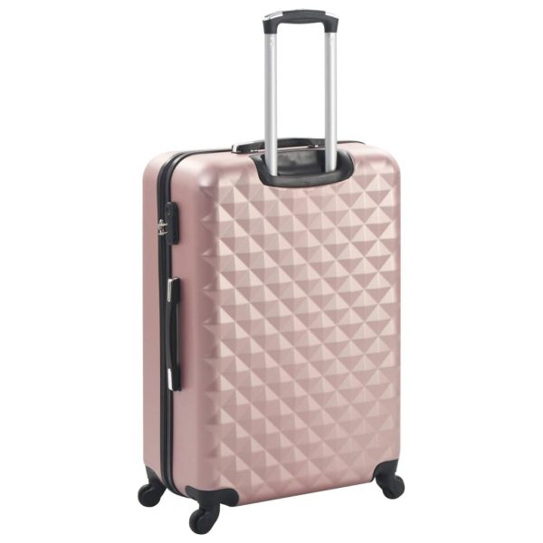 Conjunto de tróleis estojo rígido 3 pcs ABS ouro rosa - Image 4