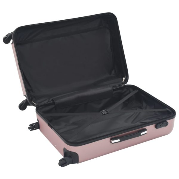 Conjunto de tróleis estojo rígido 3 pcs ABS ouro rosa - Image 6