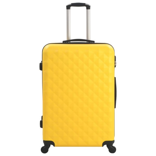 Conjunto de tróleis estojo rígido 3 pcs ABS amarelo - Image 3