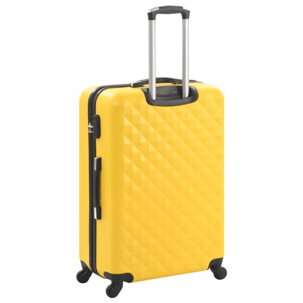 Conjunto de tróleis estojo rígido 3 pcs ABS amarelo - Image 4