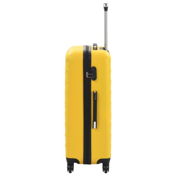 Conjunto de tróleis estojo rígido 3 pcs ABS amarelo - Image 5