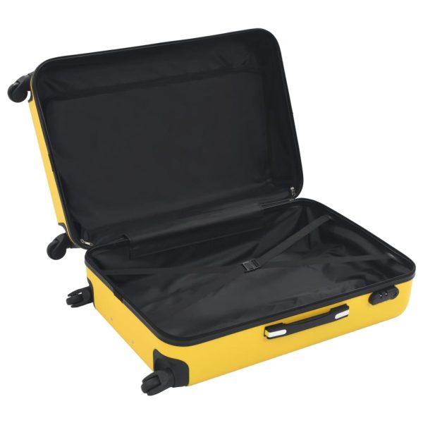 Conjunto de tróleis estojo rígido 3 pcs ABS amarelo - Image 6