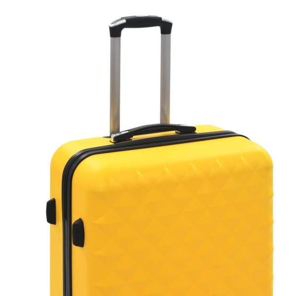 Conjunto de tróleis estojo rígido 3 pcs ABS amarelo - Image 7