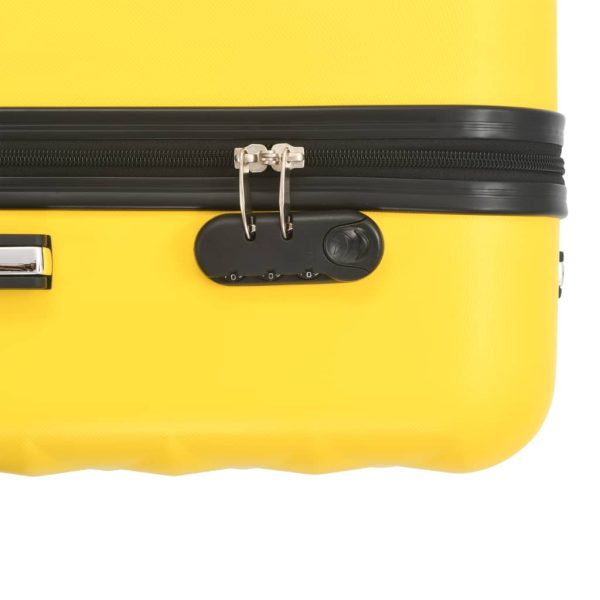 Conjunto de tróleis estojo rígido 3 pcs ABS amarelo - Image 8