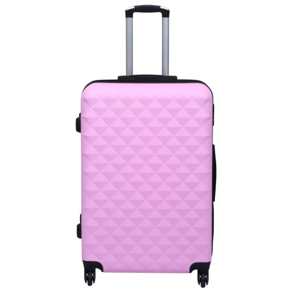 Conjunto de tróleis estojo rígido 3 pcs ABS rosa - Image 3