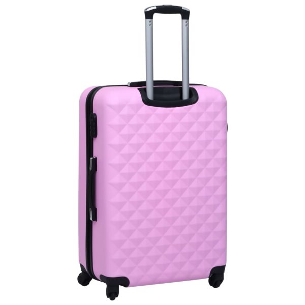 Conjunto de tróleis estojo rígido 3 pcs ABS rosa - Image 4