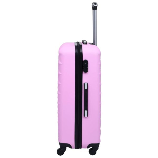 Conjunto de tróleis estojo rígido 3 pcs ABS rosa - Image 5