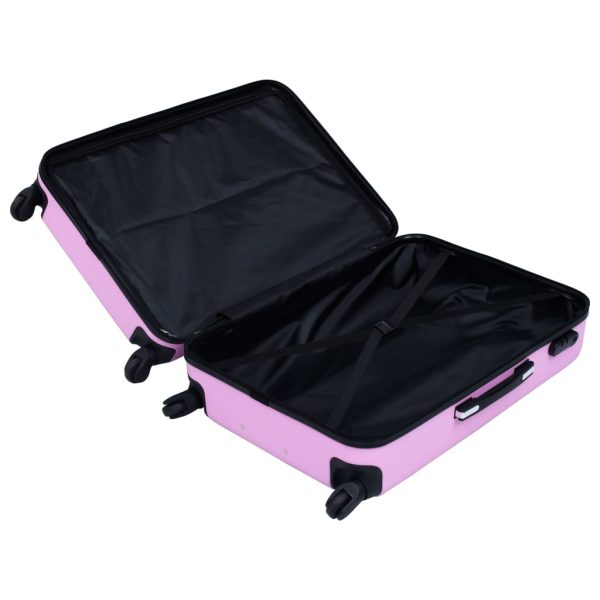Conjunto de tróleis estojo rígido 3 pcs ABS rosa - Image 6