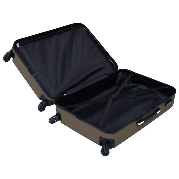 Conjunto de tróleis estojo rígido 3 pcs ABS castanho - Image 6