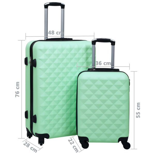 Conjunto de tróleis estojo rígido 2 pcs ABS verde hortelã - Image 12
