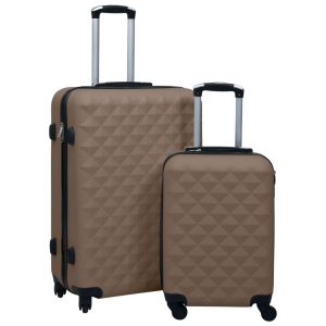 Conjunto de tróleis estojo rígido 2 pcs ABS castanho
