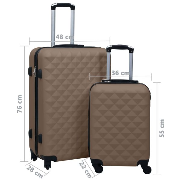 Conjunto de tróleis estojo rígido 2 pcs ABS castanho - Image 12