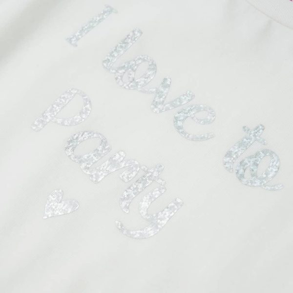 T-shirt p/ criança manga com folhos branco 104 - Image 4