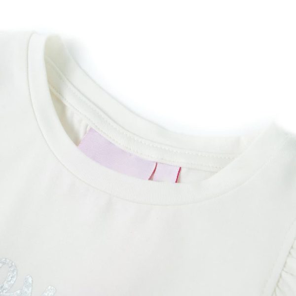 T-shirt p/ criança manga com folhos branco 128 - Image 3