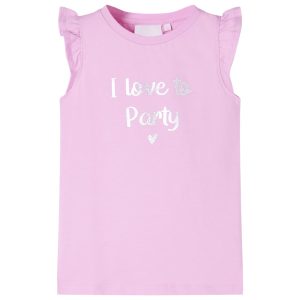 T-shirt para criança manga com folhos lilás 92